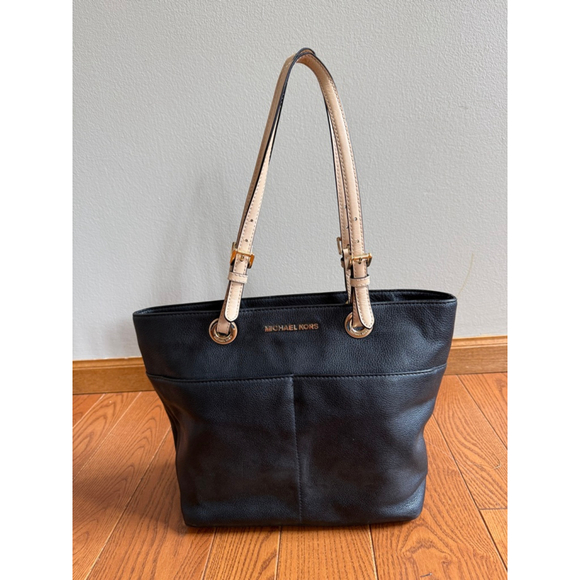 Michael Kors Handbags - Michael Kors Black and Tan Tote Purse EUC